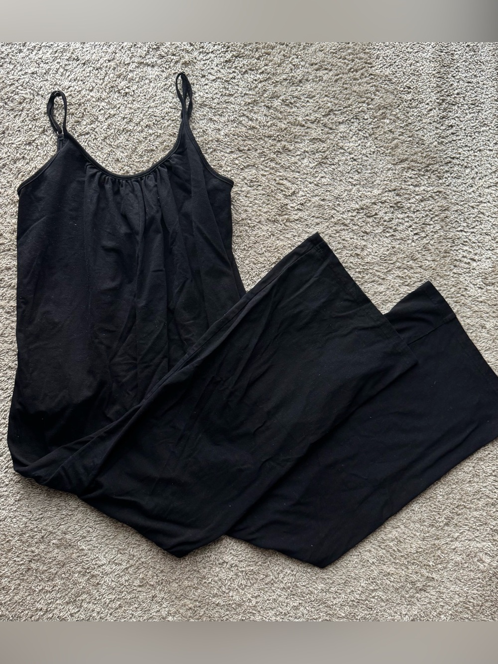 Automet Black Spaghetti Strap Wide Leg Jumpsuit Size Small